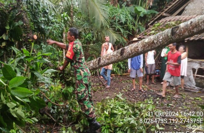 
 Dandim 0808/Blitar Instruksikan Kewaspadaan Pasca Hujan Deras dan Angin Kencang di Wilayah Blitar